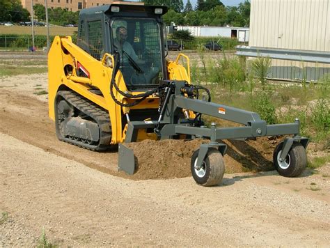 skid steer gps grader attachment|skid loader road grader attachment.